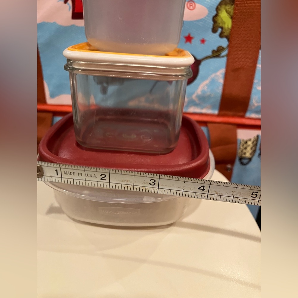Tupperware Cream Gold with Red Container 9 pc Storage Set - Picture 6 of 16